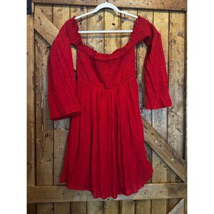 Pirates of the Caribbean Keira Knightley Off the shoulder red dress M Disney EUC